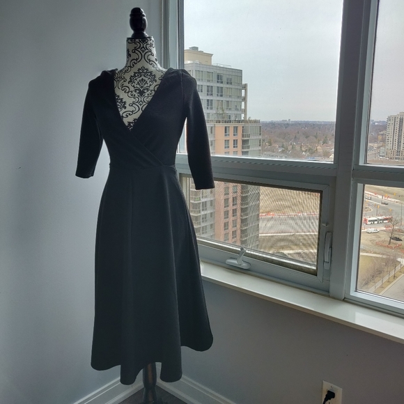 The Vanity Room Little Black Dress Wrap Style Long - Picture 2 of 8